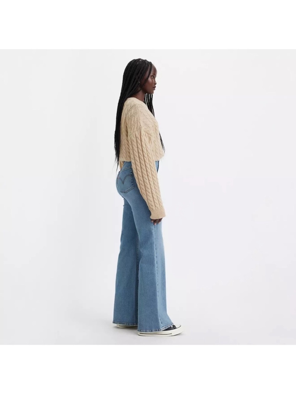 Levi’s Ribcage Bell raw hem jeans 29 high rise waist denim - Picture 3 of 7